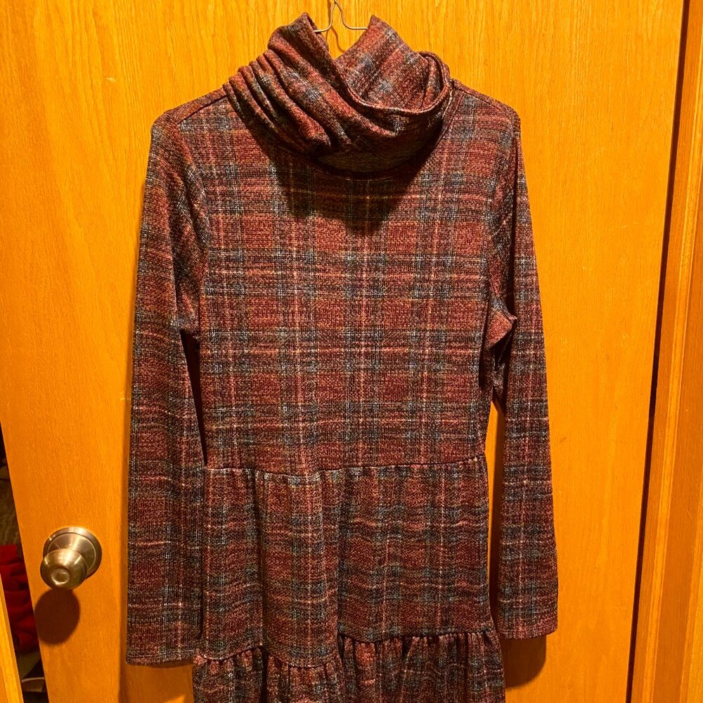 NWOT bebop Plaid Sweater Dress Medium